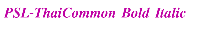 PSL-ThaiCommon Bold Italic